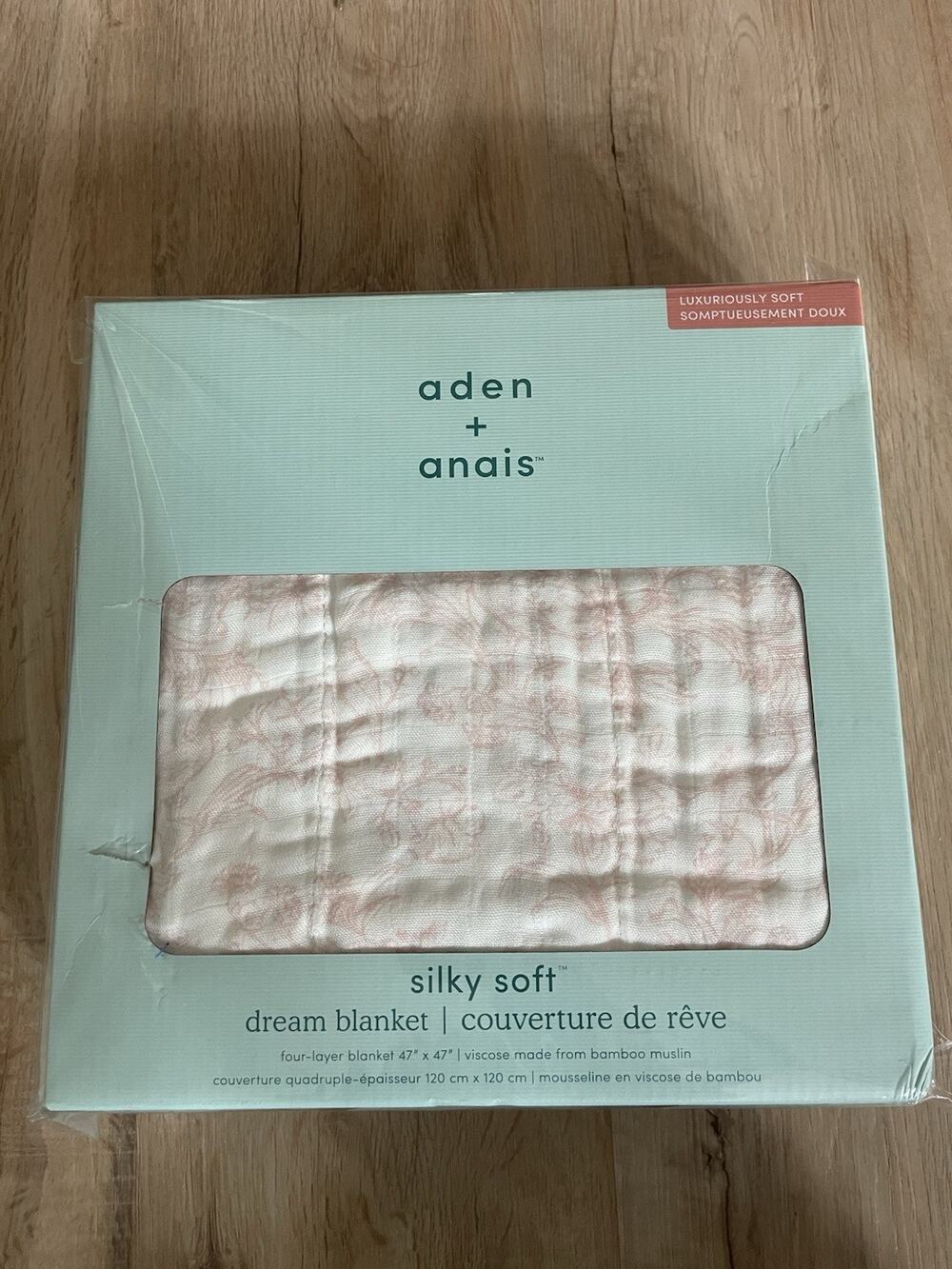 NIB Aden + Anais Silky Soft Dream Blanket French Floral Pink White